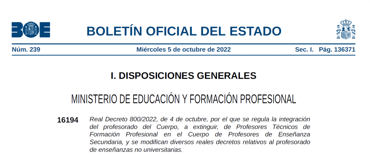 BOE do 5 de outubro de 2022